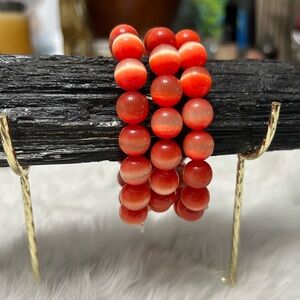 juicy orange flashy CAT EYE 11mm chunky bracelet